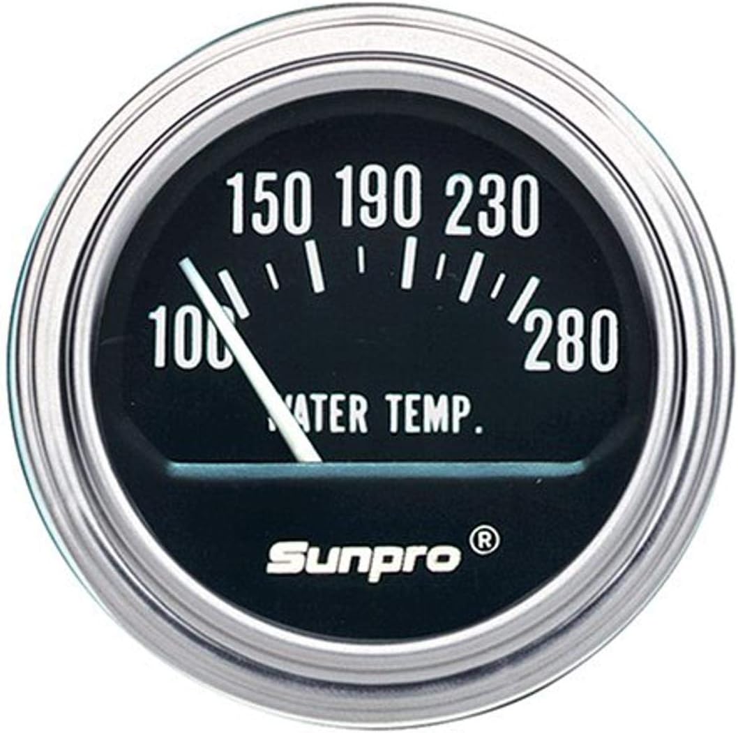 Sunpro CP7956 Electrical Water Temperature Gauge - Black Dial