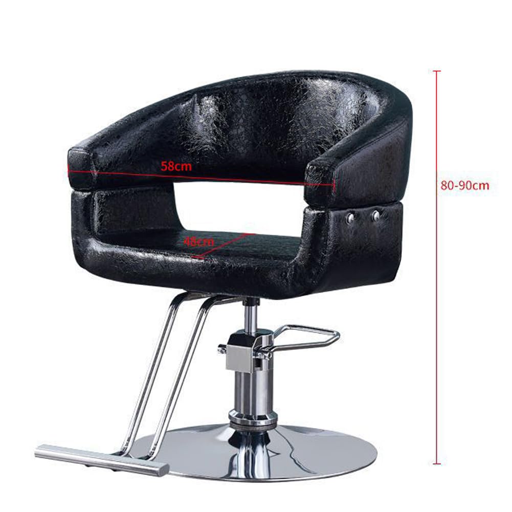 Silla de peluquería Silla de salón para peluquería,Silla de peluquero clásica con giro de 360 grados | Sillón de cuero ajustable en altura para spa de belleza para peluquería, tienda de tatuajes, L