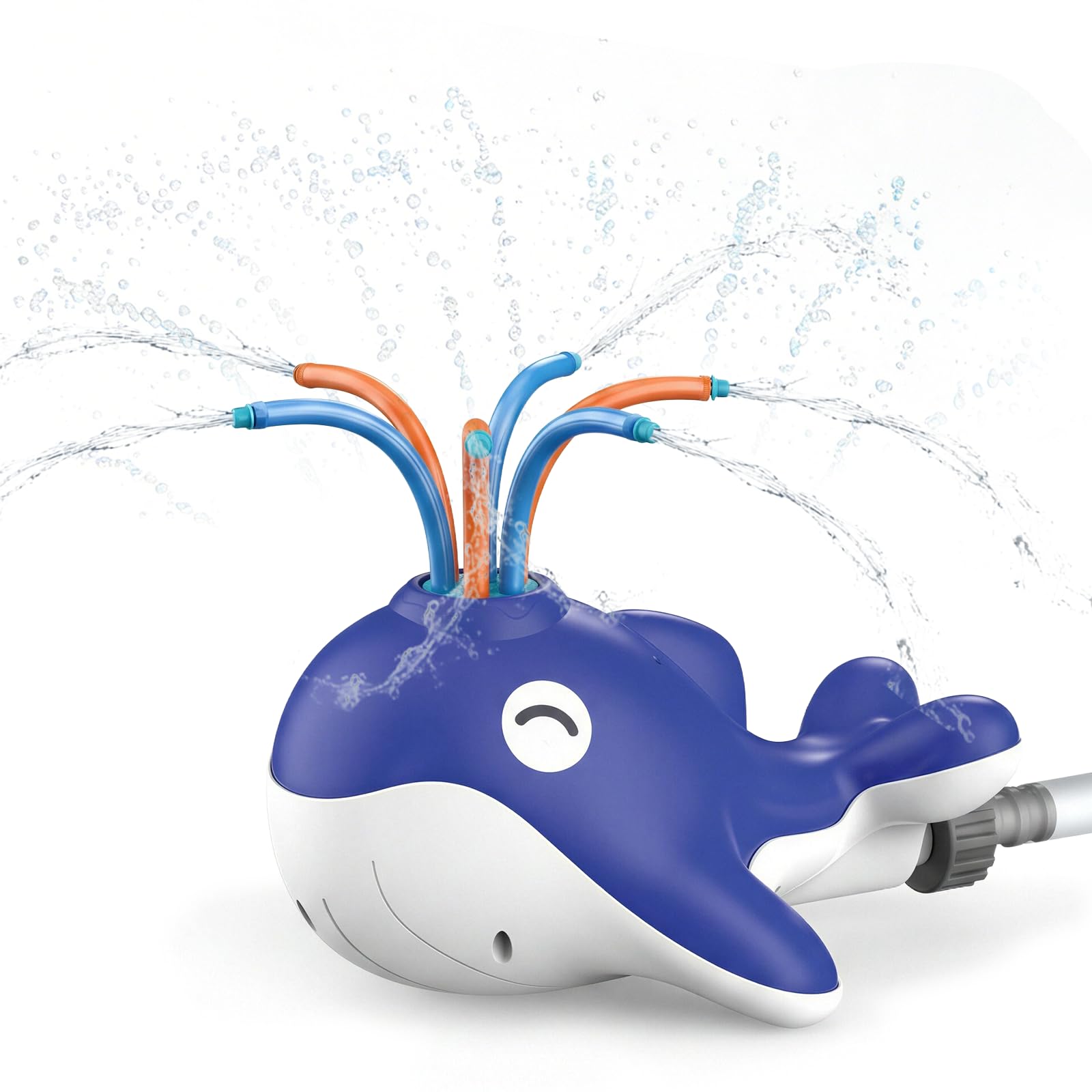 Water Sprinkler for Kids, Cute Whale Summer Outdoor Water Toys with 6 Spray Nozzle, Easy to Install Garden Sprinkler Toys for Boy and Girls Gift 3-10 Years Old