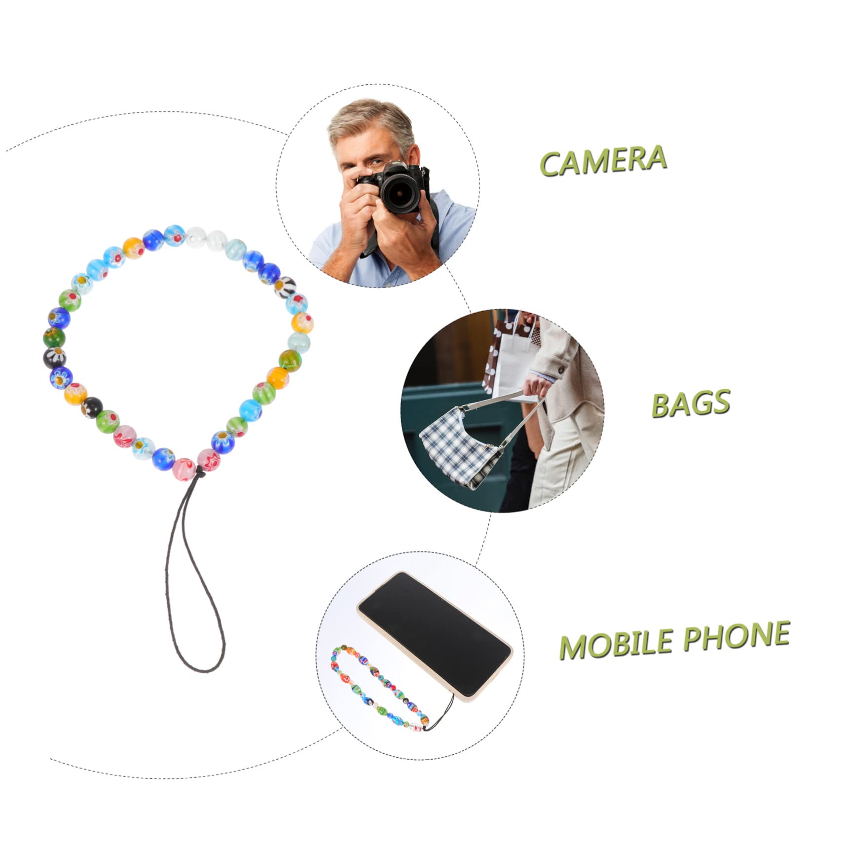 5stücke Handyband Mit Bunten Perlen Abnehmbares Handy-seil Für Sicheren Halt Für Smartphones Kameras Und Schlüssel Verstellbare Handgelenk-schlaufe Für Täglichen Gebrauch
