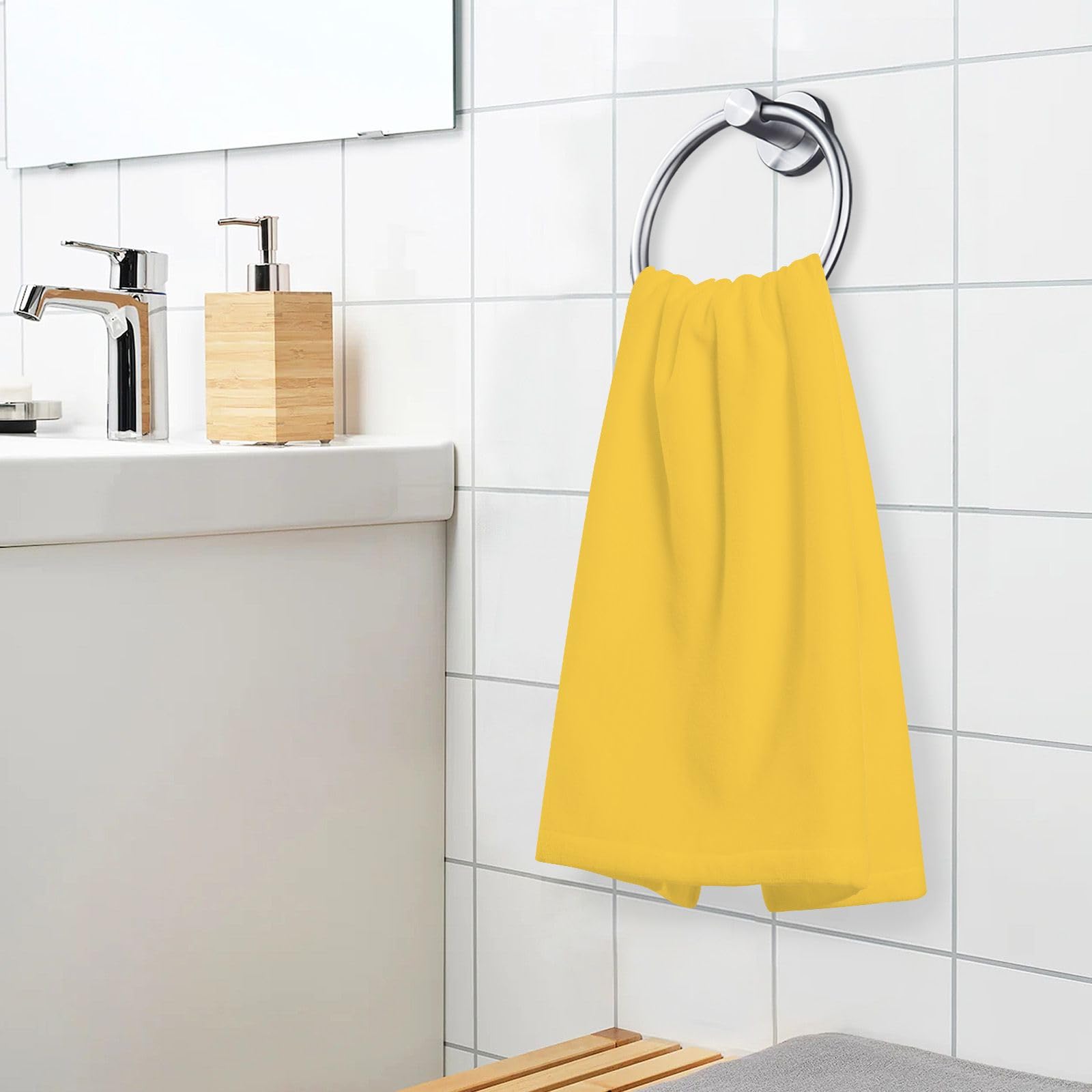 CHIFIGNO Serviettes décoratives de 40,6 x 71,1 cm, orange jaune dégradé, serviette de salle de bain en coton absorbant, serviettes de cuisine, serviette de gym