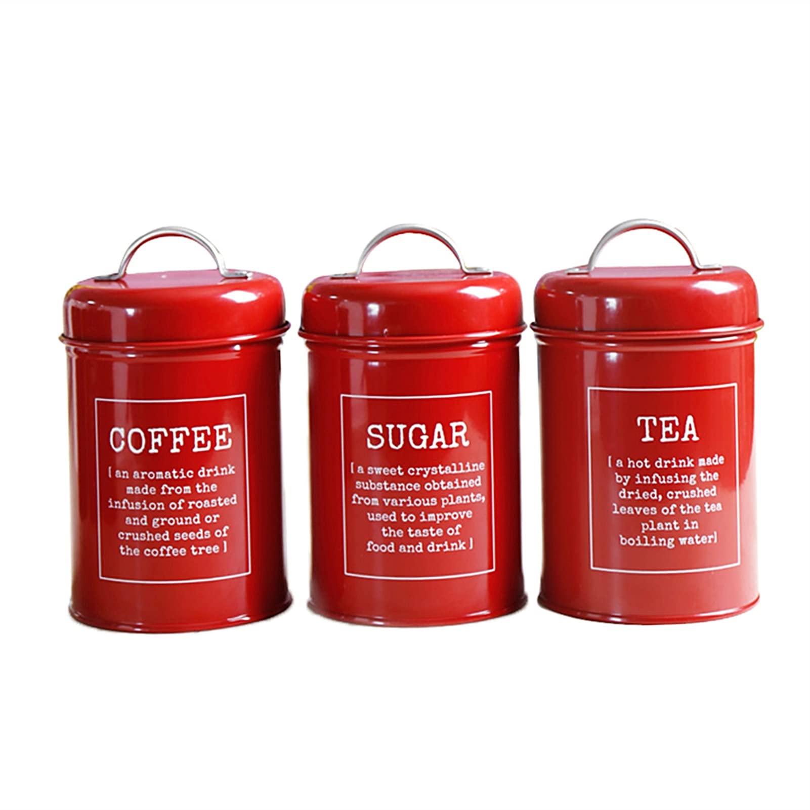 Vorratsgläser 3 stücke Metall Kaffee gläser Set Food Box Container Hause küche keks Tee kaffeezucker Lager glättchen Kaffeebehälter (Color : 1)