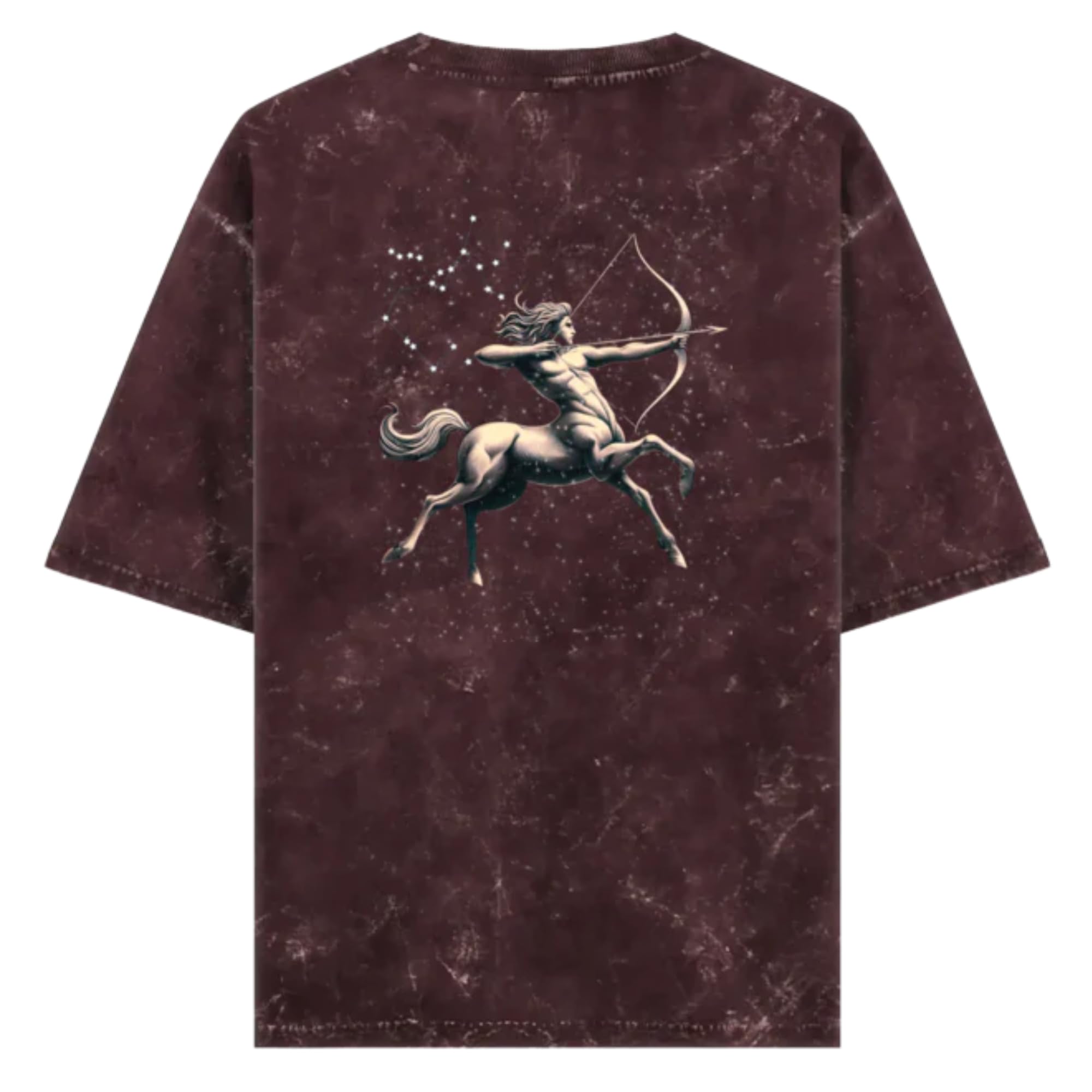 Arya Oversized T-Shirt for Men & Women | 100% Pure Cotton 240 GSM Acid Washed Tee with Sagittarius Zodiac Back Print | Unisex Comfortable Fit T-Shirt-image-47