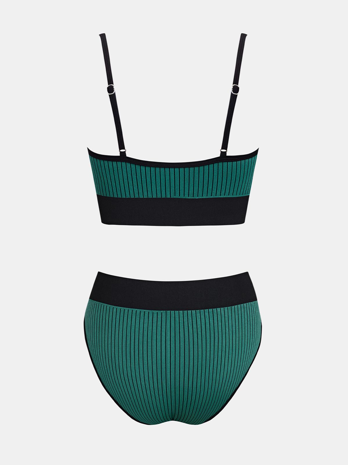 CUPSHE Bikini da donna Set due pezzi costume da bagno sportivo vita media girocollo spalline sottili regolabili strutturato Midkini