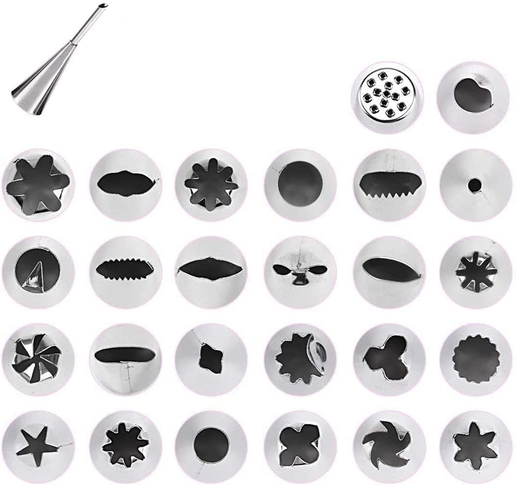Juego de boquillas para Manga pastelera de 15/85 Piezas, boquillas de Acero Inoxidable, Herramienta para decoración de Pasteles, Kit de boquillas Reutilizables (85 Piezas).