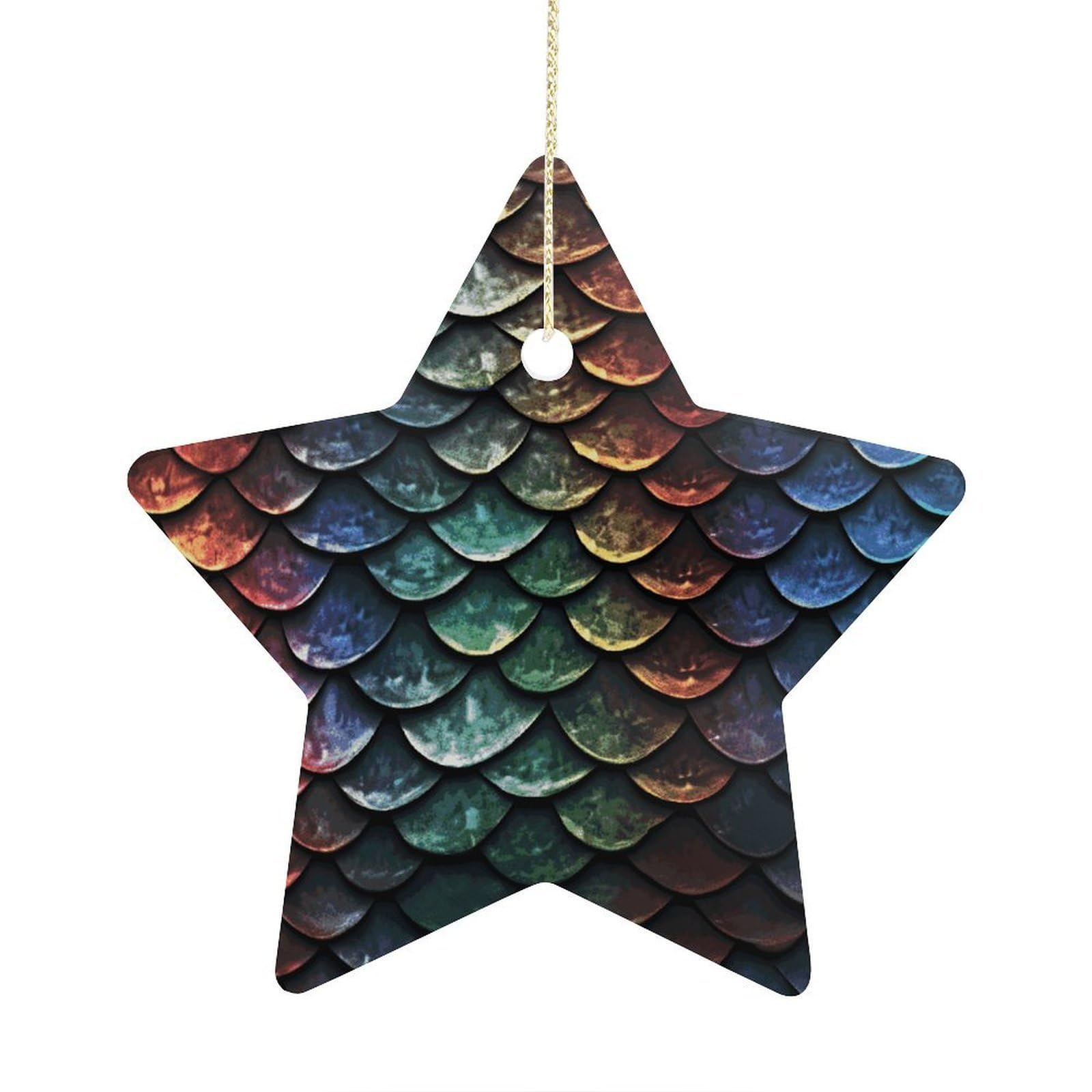 Fodpand Women's Style Dragon Scale Ornament With String, Keepsake Hanging Decorations,Ceramic Ornaments For Men Indoor Home Holiday Party Gifts