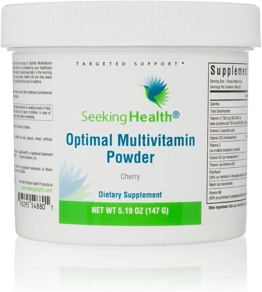Seeking Health Optimal Multivitamin Powder, Bioavailable B Vitamins Plus L-5-MTHF, Immune System Support, Healthy Energy and Antioxidant Support, Vegetarian (30 servings)*