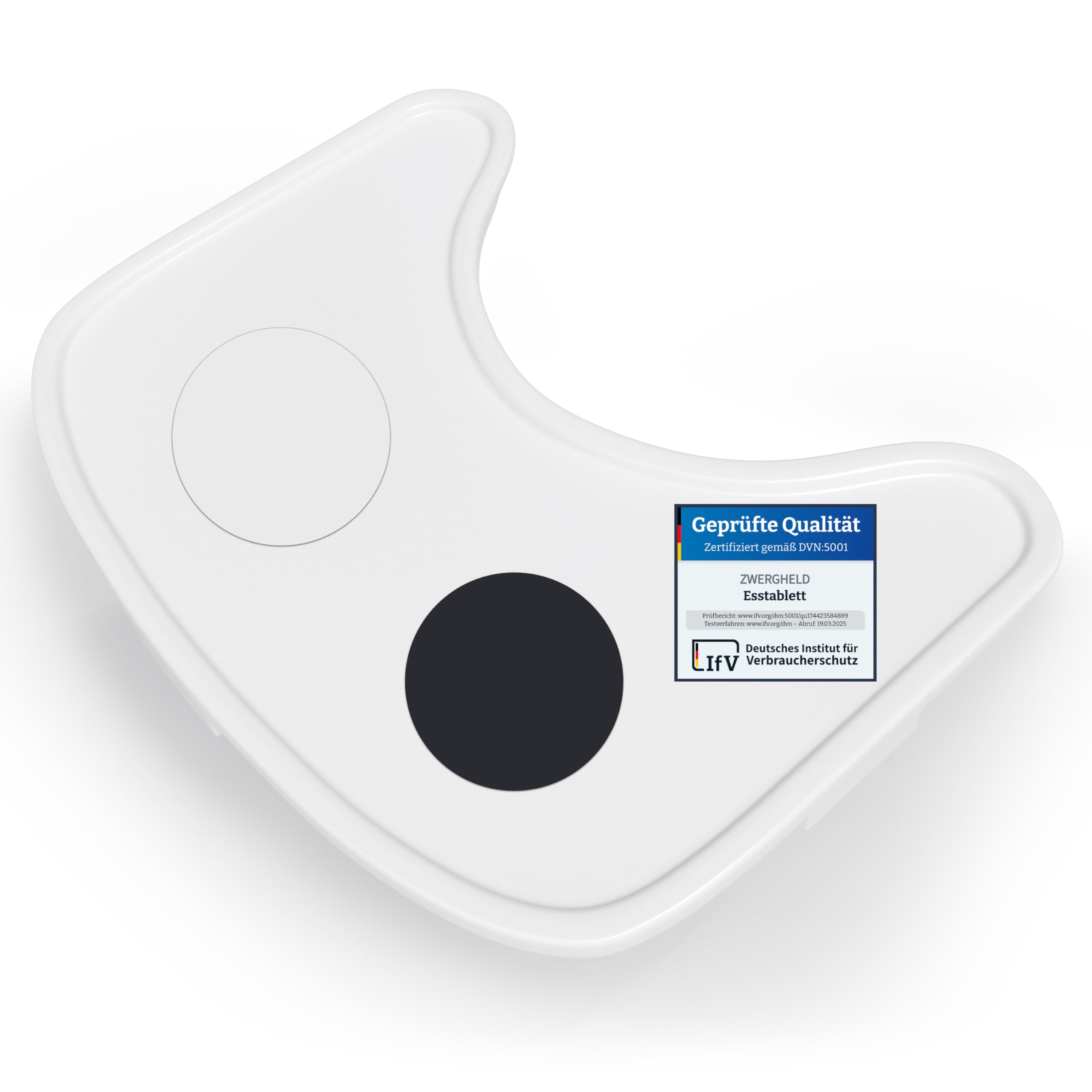 ZWERGHELD® Premium Clicktray - Anklick-Esstablett für ZS3 Baby Hochstuhl, Schnelle Klickbefestigung mit Easy-Change Technology, Erhöhtem Rand und Überlaufschutz, Spülmaschienengeeignet (White)
