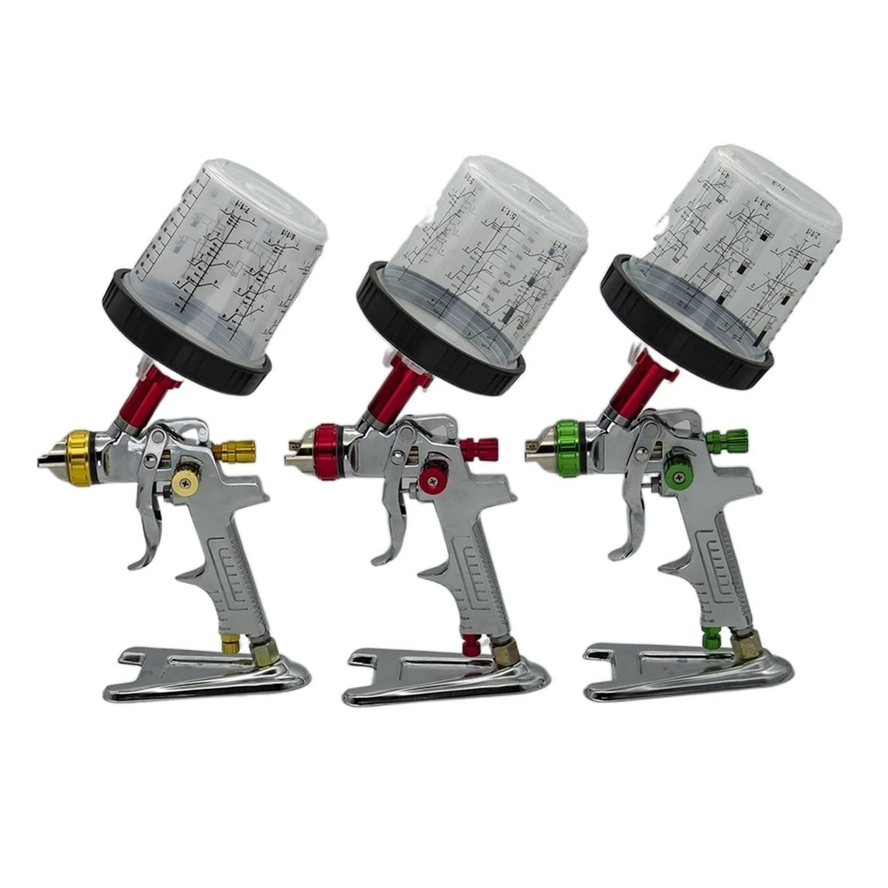 Zestaw do malowania natryskowego Handheld Airbrush Gun w sprayu z adapterem i mieszaniem Cup Auto Feed Car Paint Gun 1,3/1,4/1,7 mm Dysza do mebli, płaszczyzny, samochodu, roweru, krzesła itp