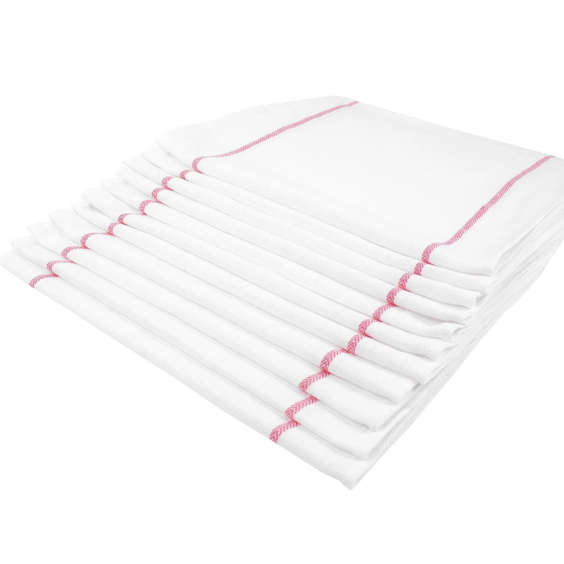 Ritz Food Service CLH45S-1 Professional Lint-Free Herringbone Terry Bar Mop Cleaning Towels, 12-Pack, White