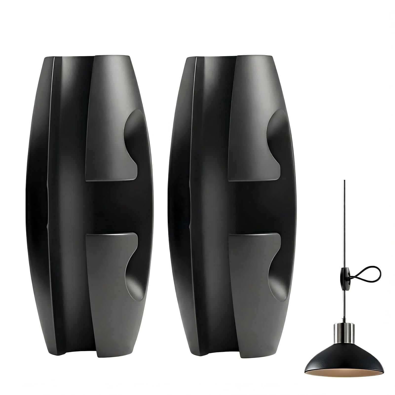 2 Pezzi Accorciacavo per Lampadari, Regolatore di Lunghezza del Cavo di Illuminazione, Compatibile con Diametro Cavo 6,5-7,5 mm (Nero)