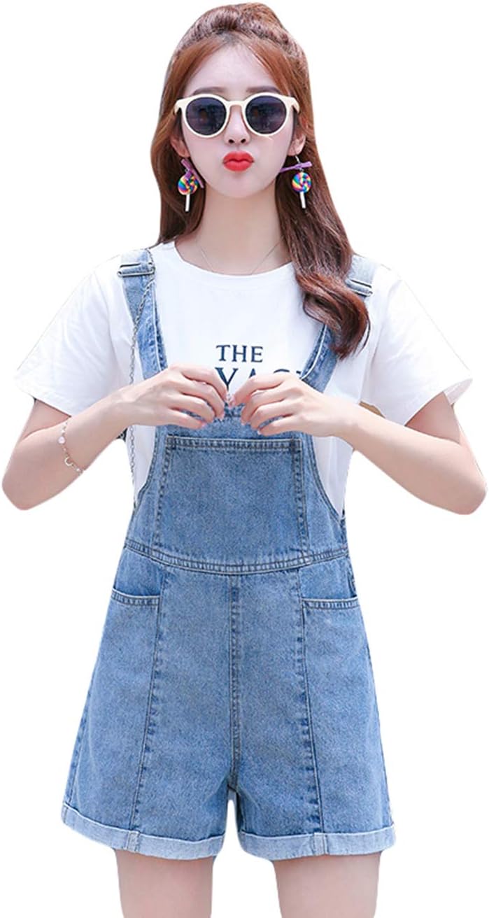 Amazon | [Ptor] サロペットパンツ レディース ショートパンツ デニム  