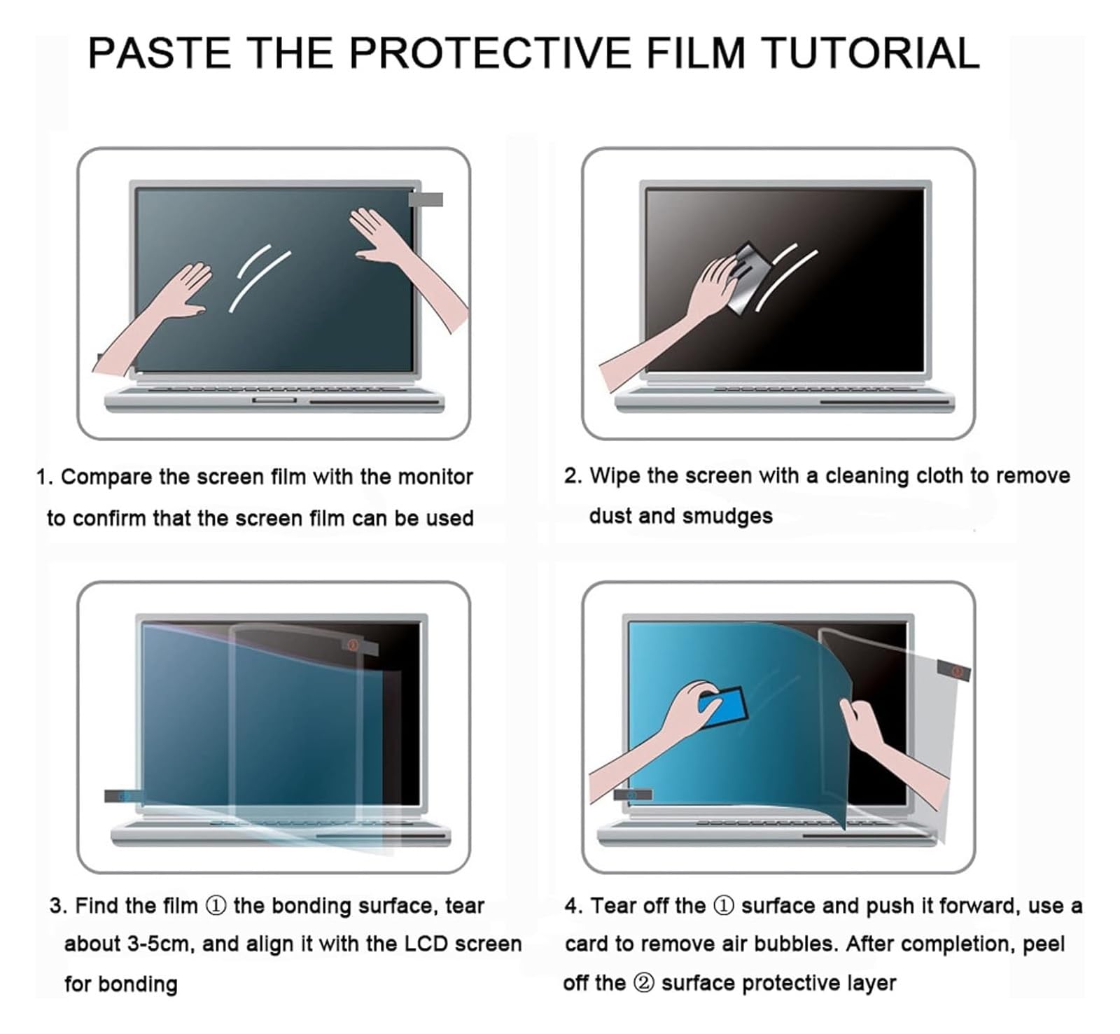 Protectores de pantalla mate para portátiles, Ors de pantalla regazo: película esmerilada deslumbrante, paquete 5 tamaños múltiples(11.6 inch)