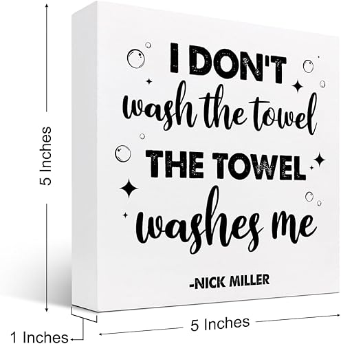 Miniatura 57 de Letrero de madera para baño, letrero de madera rústica, placa de escritorio para el hogar, baño, baño, baño, estante de inodoro, decoración de mesa