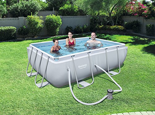 Bestway Power Steel Frame Pool Set mit Filterpumpe 282 x 196 x 84 cm, grau, eckig – Bild 5