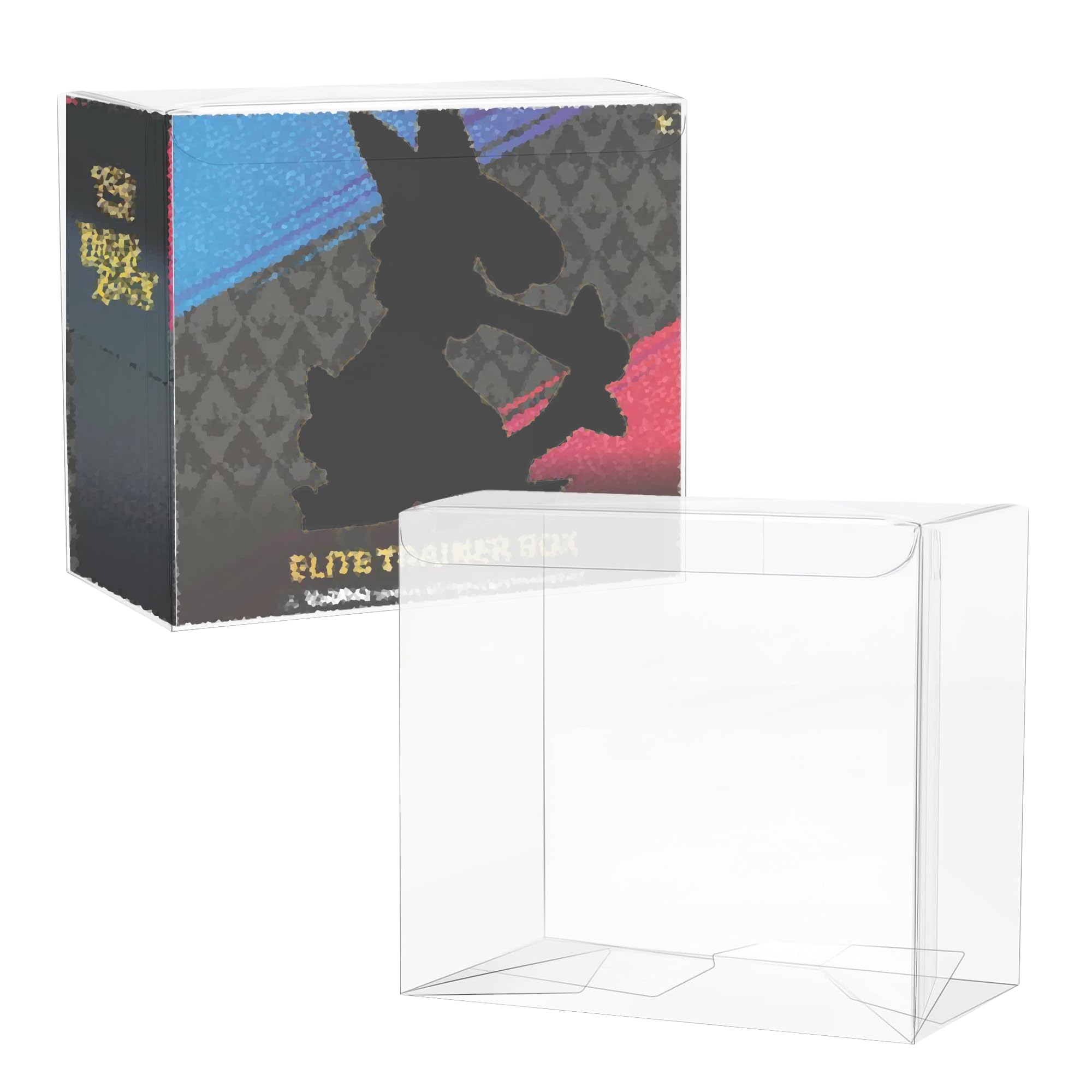 Transparente PET-Schutzhülle, kompatibel mit Elite Trainer Box (ETB) - 0,5 mm starre Kunststoff-Displayhülle für versiegelte Sammelkarten-Boxen (70)