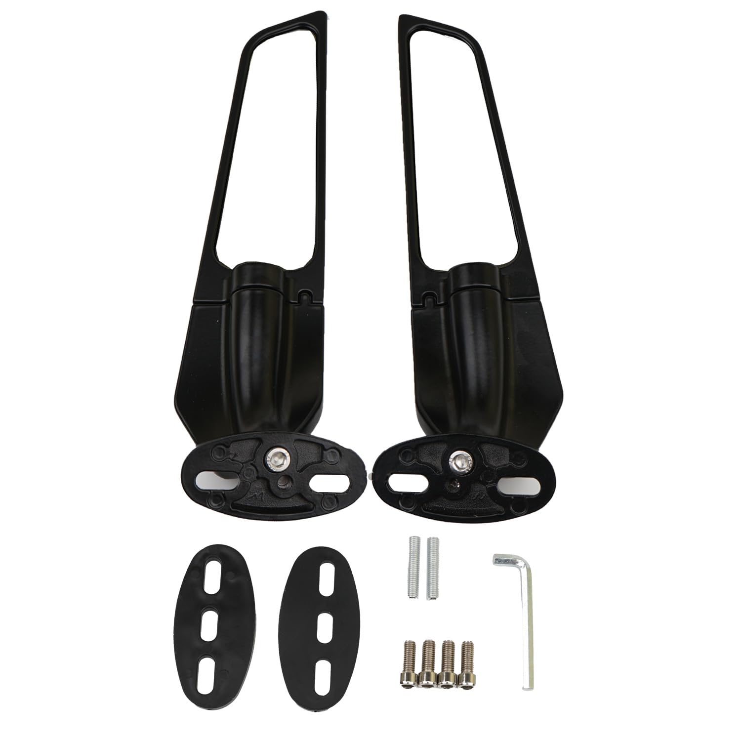 Motorcycle rear view mirrors For Ninja 250 300 400 650 ZX6R ZX10R YZF R1 R3 R125 R15 R25 replacement Wind wing Stealth side mirrors Rotatable 360° Adjustable Motorcycle side mirror (big size)