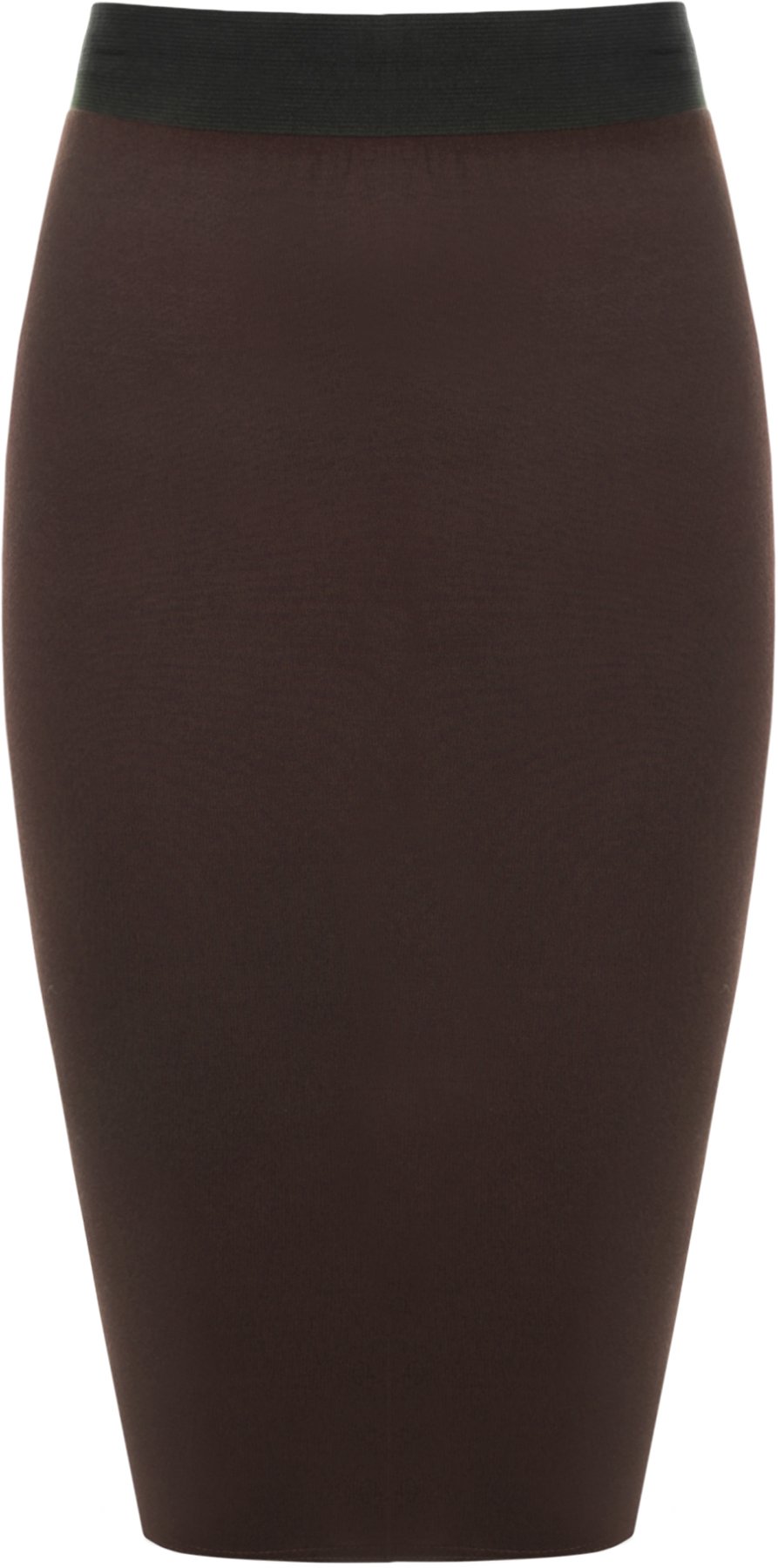 Wearall Women's Brown Plus Size Elasticated Plain Jersey Knee Length Skirt - 20-22