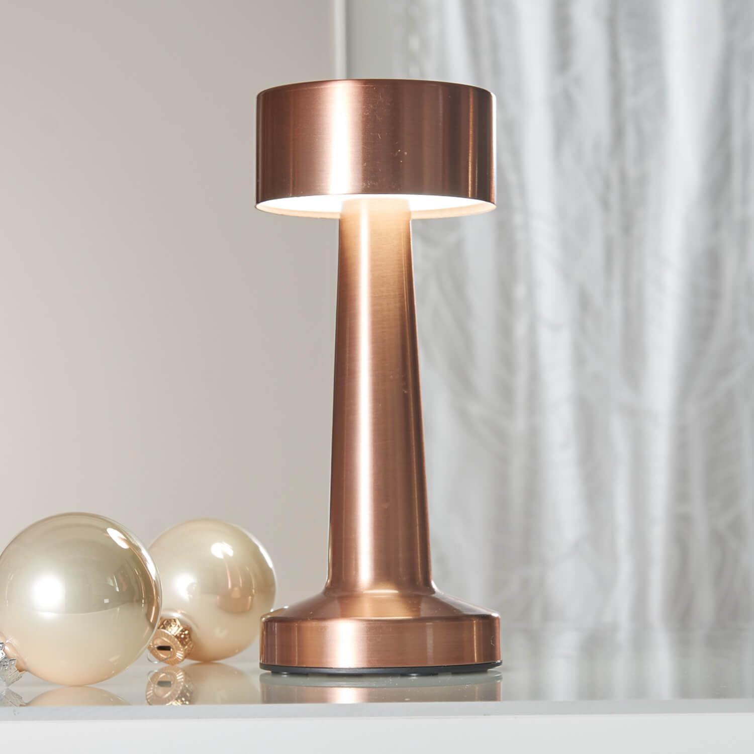 Coopers of Stortford USB Rechargeable Touch Light Table Lamp | Gold/Rose Gold/Silver (Rose Gold)