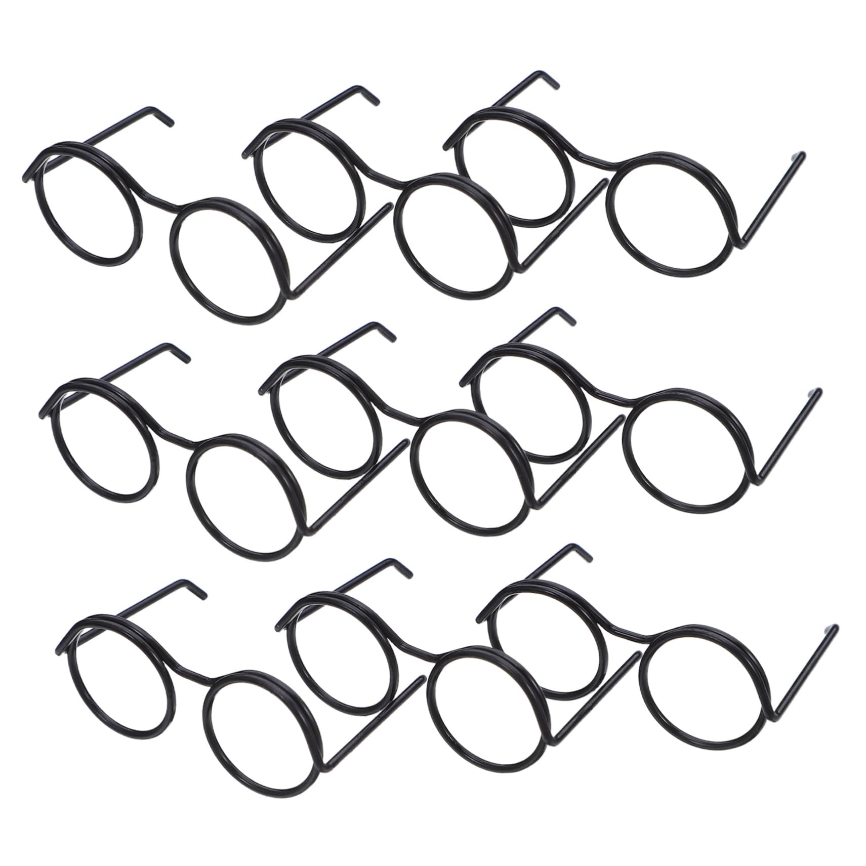 FRCOLOR 50pcs Mini Doll Eyeglasses Metal Wire Rim DIY Crafting Accessories for Dollhouse Scene Styling and Creative Photo Props Easy to Assemble for Adults