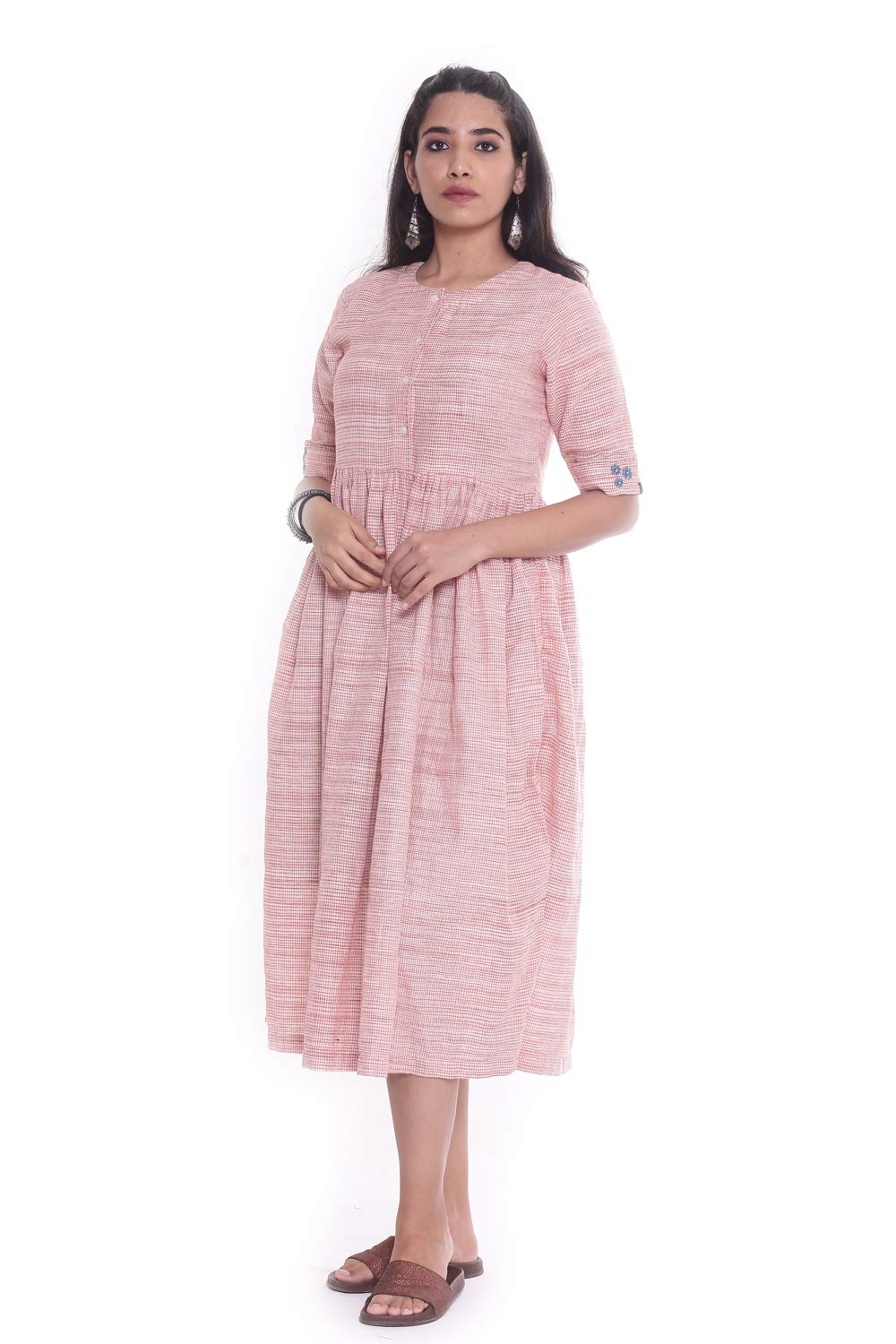 SUEE Khadi Embroidered midi Dress