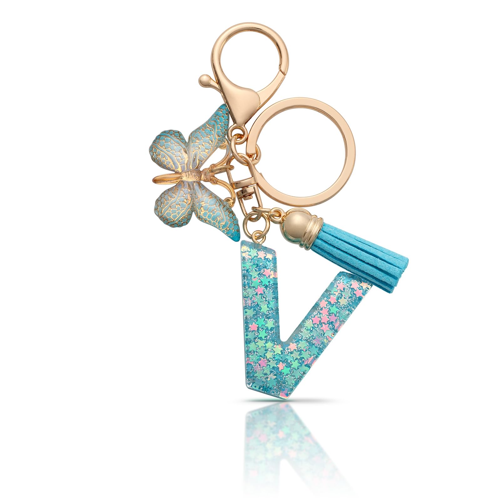 MORSUNBELA Schlüsselanhänger Buchstabe Mädchen Keychain mit Anfangsbuchstabe Schlüssel Anhänger mit Buchstaben für Frauen Damen