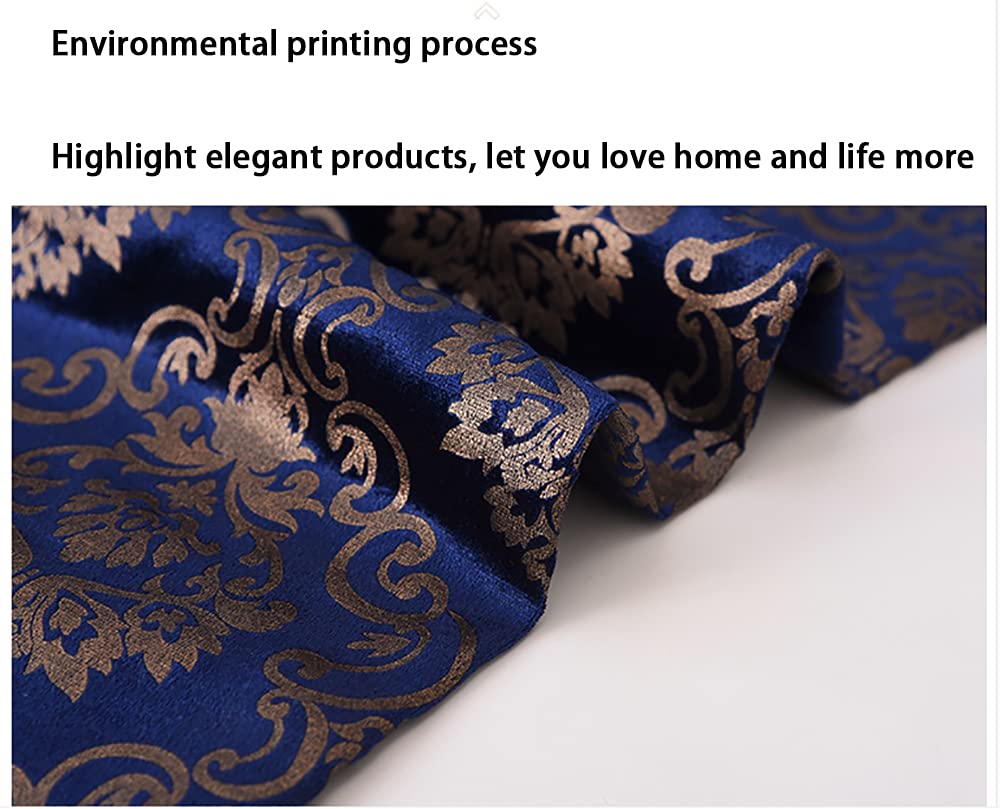Azul marino Tejido de terciopelo tela de terciopelo de sofá con estampado floral suave para materiales de manualidades de bricolaje almohadas, cortinas fondo de foto decorativo 145x100(Size:1.45m*10m)