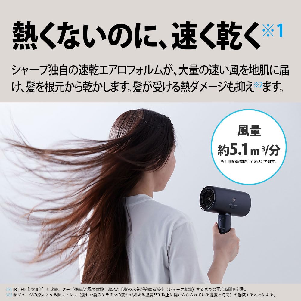 Amazon | シャープ (SHARP) ヘアドライヤー IB-P802-B プラズマ
