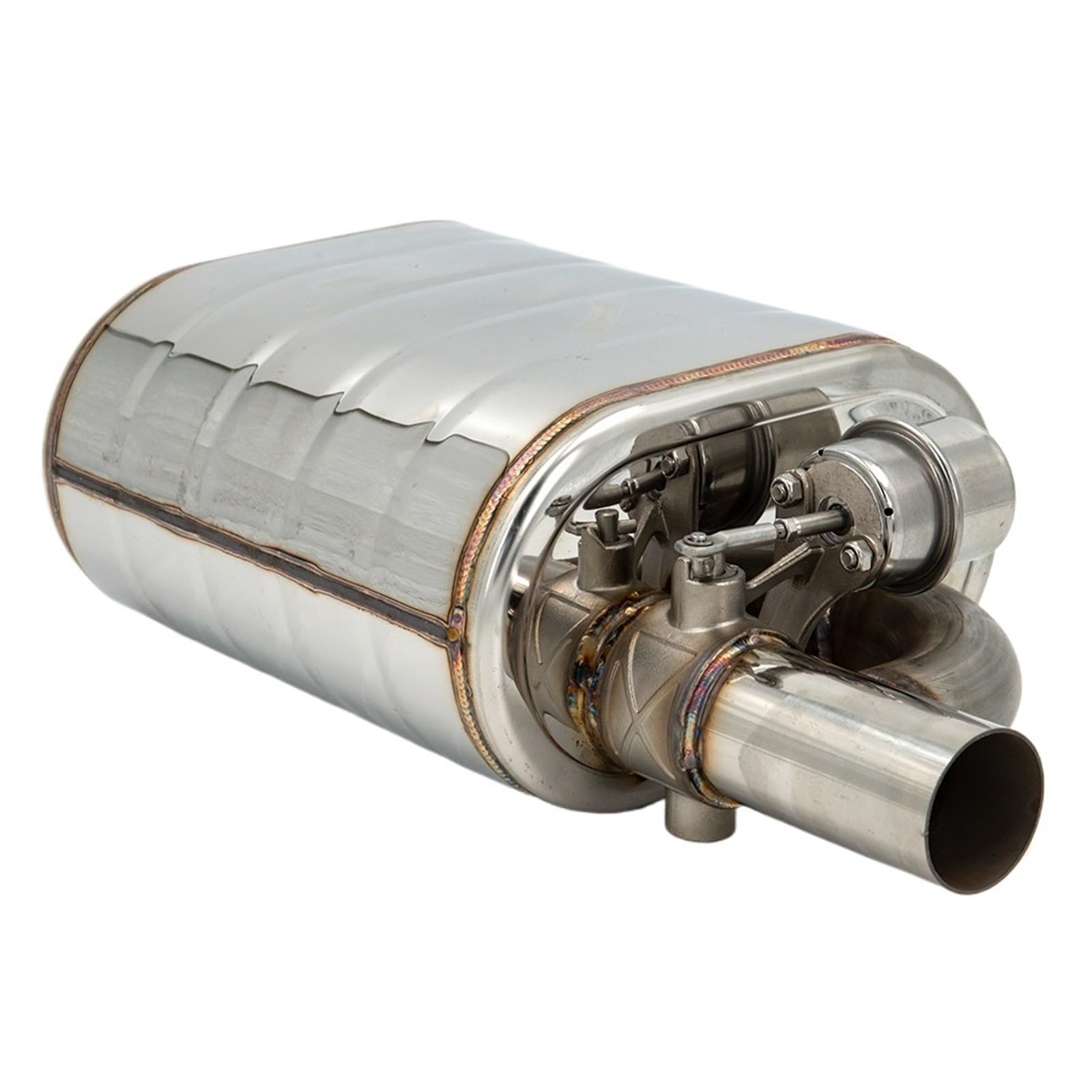 Car Silencer Uniwersalny układ wydechowy samochodu Tłumik z bezprzewodowym pilotem Zestaw rur wydechowych 51 63 76 MM(76MM Right Muffler)