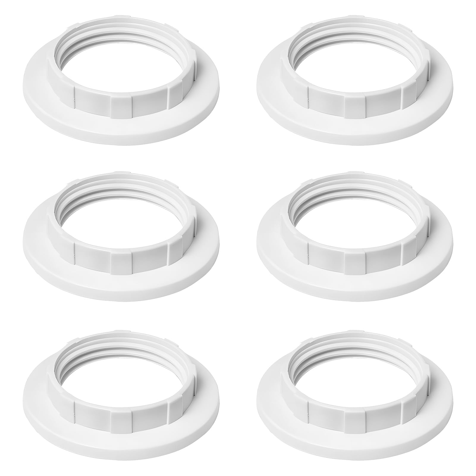 Anello Riduttore Paralume E14 Bianco Plastica 28mm Convertitore Adattatore Anelli di Riduzione per Lampade Sospensione e Tavolo 6 Pezzi