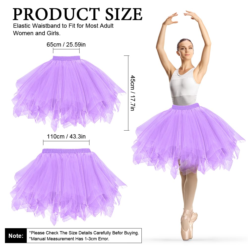 AUYAO Gonne da Donna Tutu, Dress Ballet Petticoat in Tulle a 3 Strati, Costume da Festa di Carnevale di Halloween Tutu per Adulti per Feste di Travestimento Balletto, 80s Sottogonna Tutu