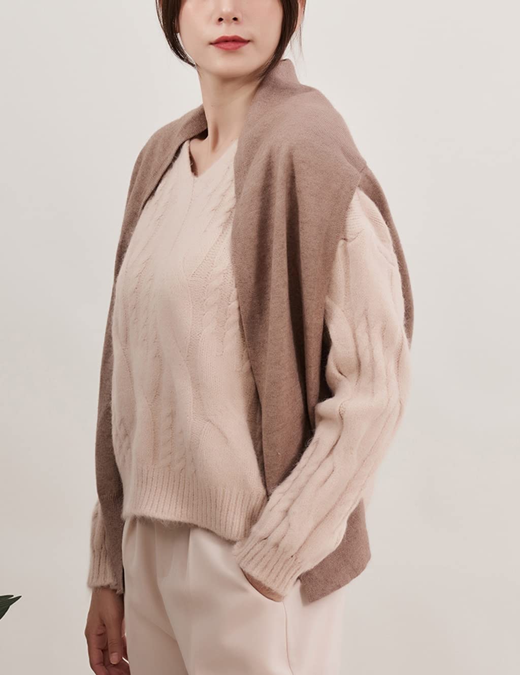Neu Polyester-Faser-Schal, gestrickter Pullover-Oberkörper-Schal, Damenmode-Wickelschal, Bequeme Schals 160 * 25 * 50CM Mehrweg
