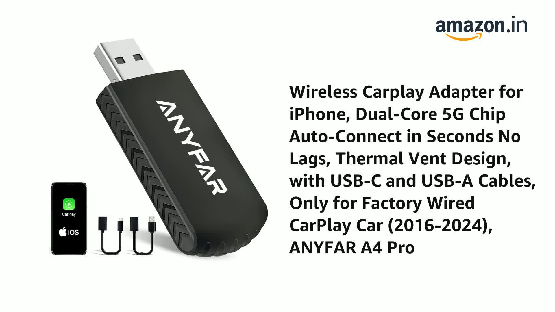 Dual Core 5g Carplay Dongle 2017+ Cars Adapter For IPhone - Dual-Core ...