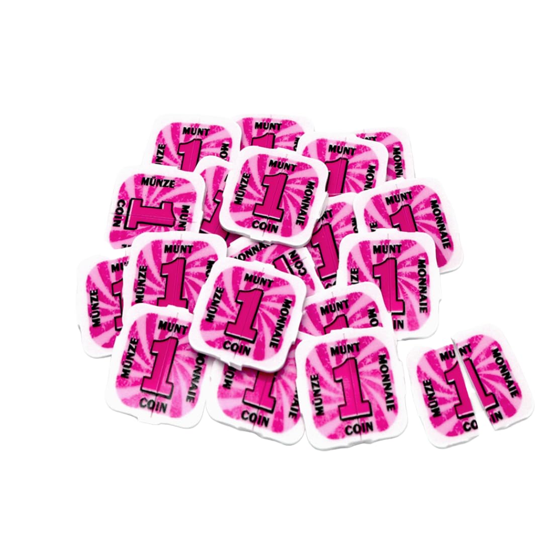 CombiCraft Jetons événementiels séparables avec 1000 jetons en Rose à casser comme 2 pièces de Demi, idéal comme méthode de paiement pour événements
