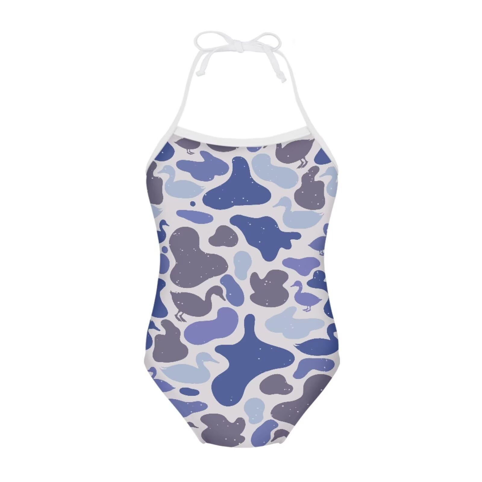 ELEQIN Cartoon Animal Cute Girls One Piece Swimsuit Adjustable Swimwear for 3Y-10Y