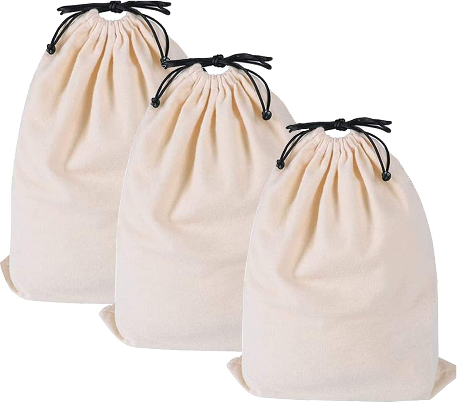 3 Pack Jumbo Cotton Breathable Drawstring Dust Covers Large Cloth