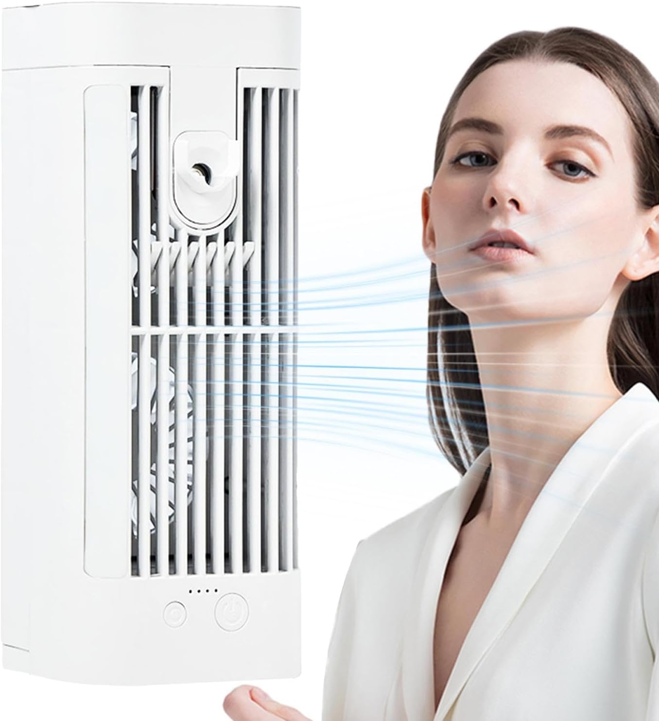 Personal Mini Air Cooler with 3 Speed, Wireless Battery Operated Fan