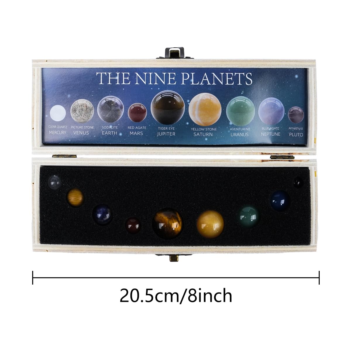 9 Planetas decoración Solar Juego de Bolas de Piedras Preciosas de Cristal caídas decoración de Escritorio Celestial y Regalo Creativo Impresionantes Cristales para el hogar o la Oficina