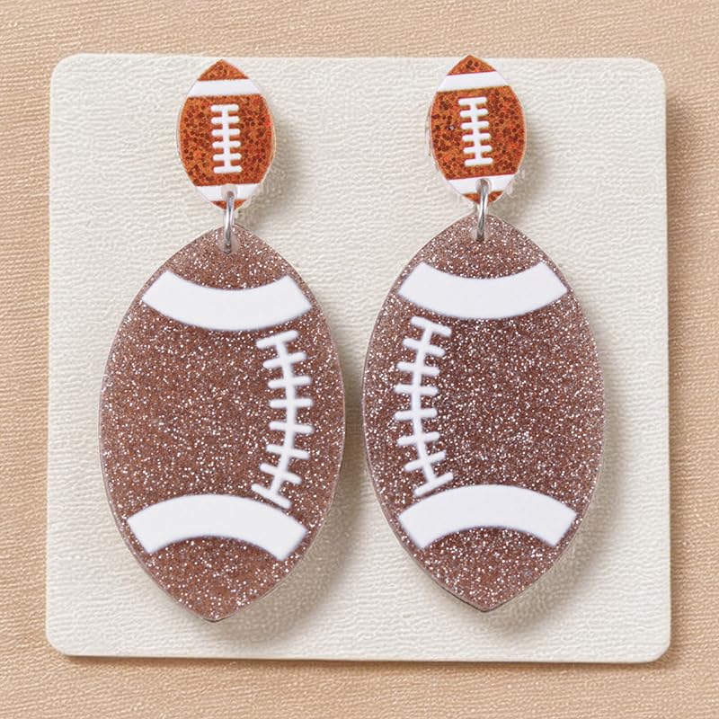 Rugby Acrylic Earrings Thin Flash Football Earrings Lightweight Pendant Sports Earrings Jewelry Gift for Women2