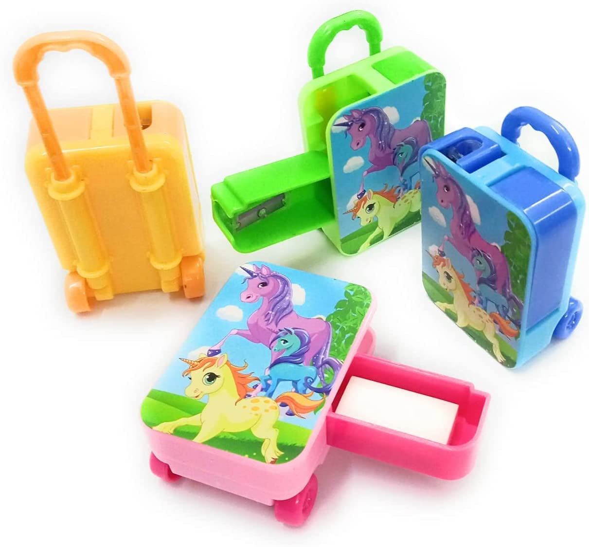 AK Store (Pack of 2) Cute Unicorn Cartoon Design Trolley Suitcase with Pencil Eraser and Sharpener, Stationery for Kids School Boys Girls, Birthday Return Gifts (B0BJ8H4HX3) Amazon Price History, Amazon Price Tracker