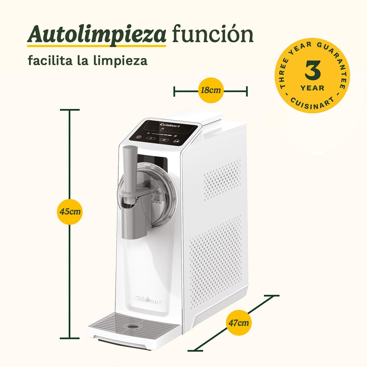 Cuisinart Frost Fusion® - Bebidas congeladas y helado suave en 1 | 6 programas | Granizados, cócteles, frappé, vino congelado, sorbete y helado suave | Sin hielo | Listo en 25 min | Autolimpieza