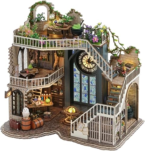Casa de muñecas mágica, kit de construcción de casa en miniatura 3D de madera, kit de diorama a escala 1 24 para adultos, manualidades, modelo de