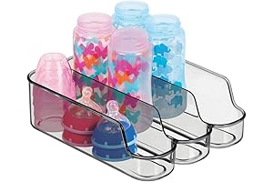 mDesign Plastic Storage Container with 3 Compartments for Kitchen - Organizes Baby...