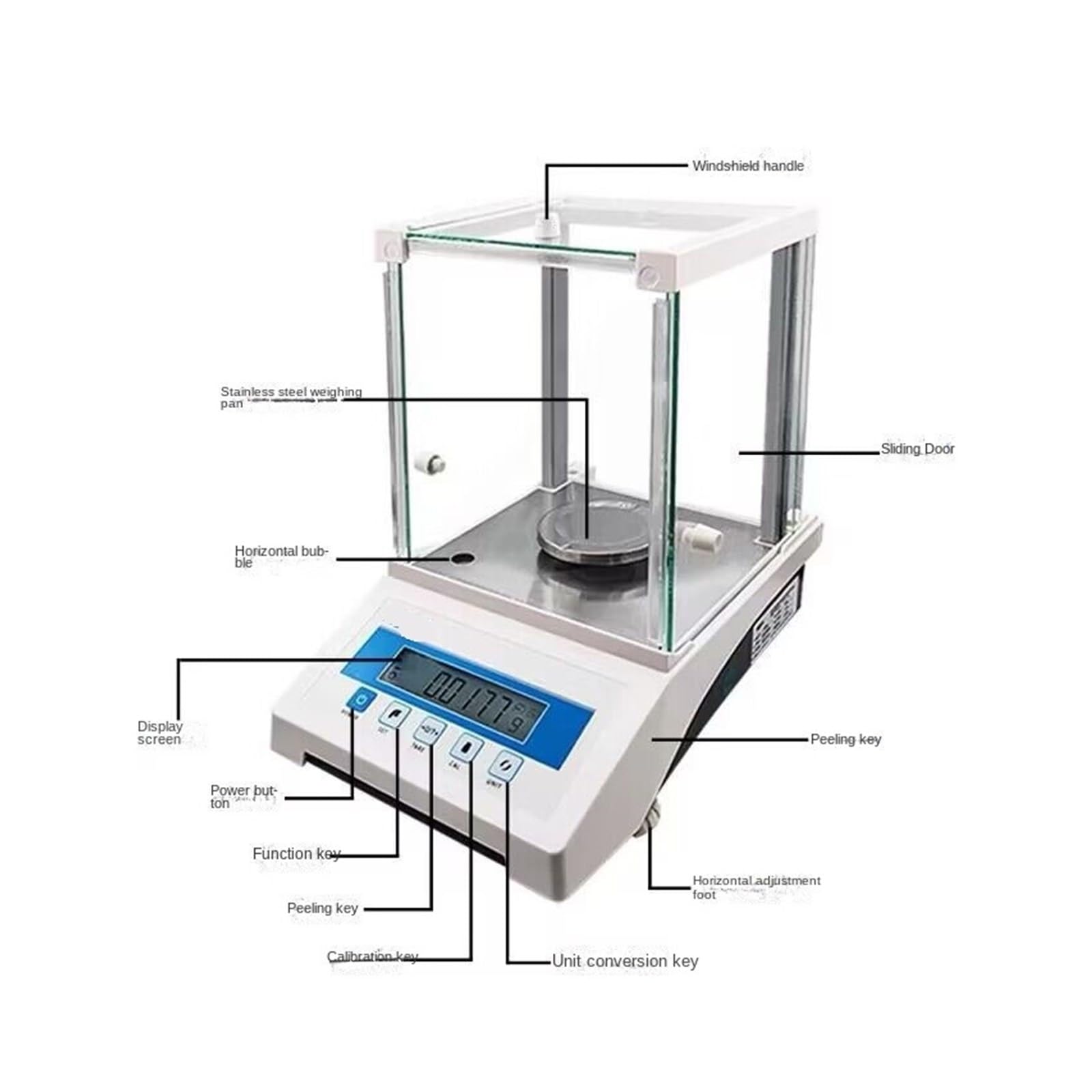 Nützliche Präzision Elektronische Analysenwaage 0,001G Digitale Waage for Labor Chemische Verbindungen Und Medizin Nützlich Breite Anwendungen(210g)