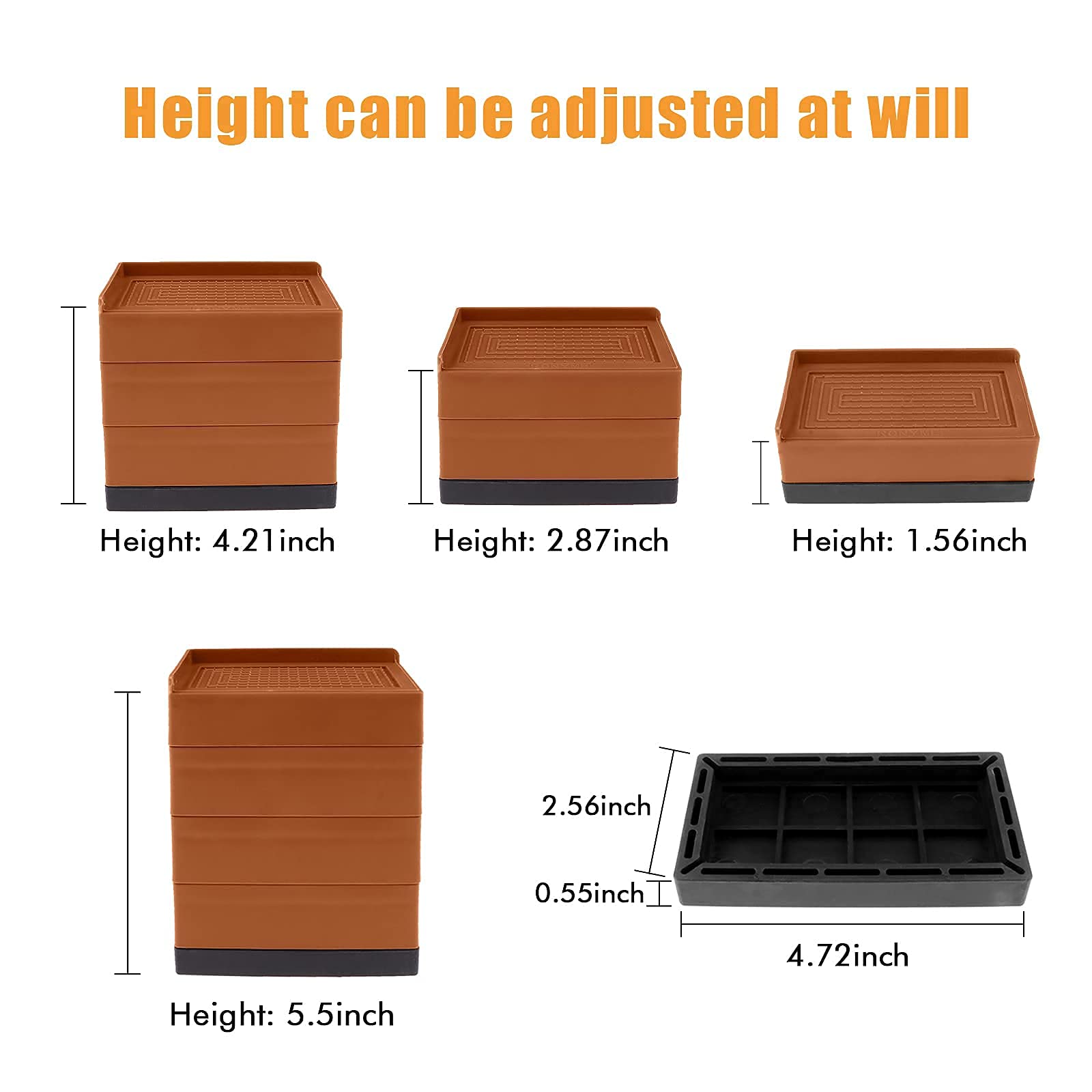 Buy UUKING Furniture Bed Risers Heavy Duty Bed Elevators in Adjustable