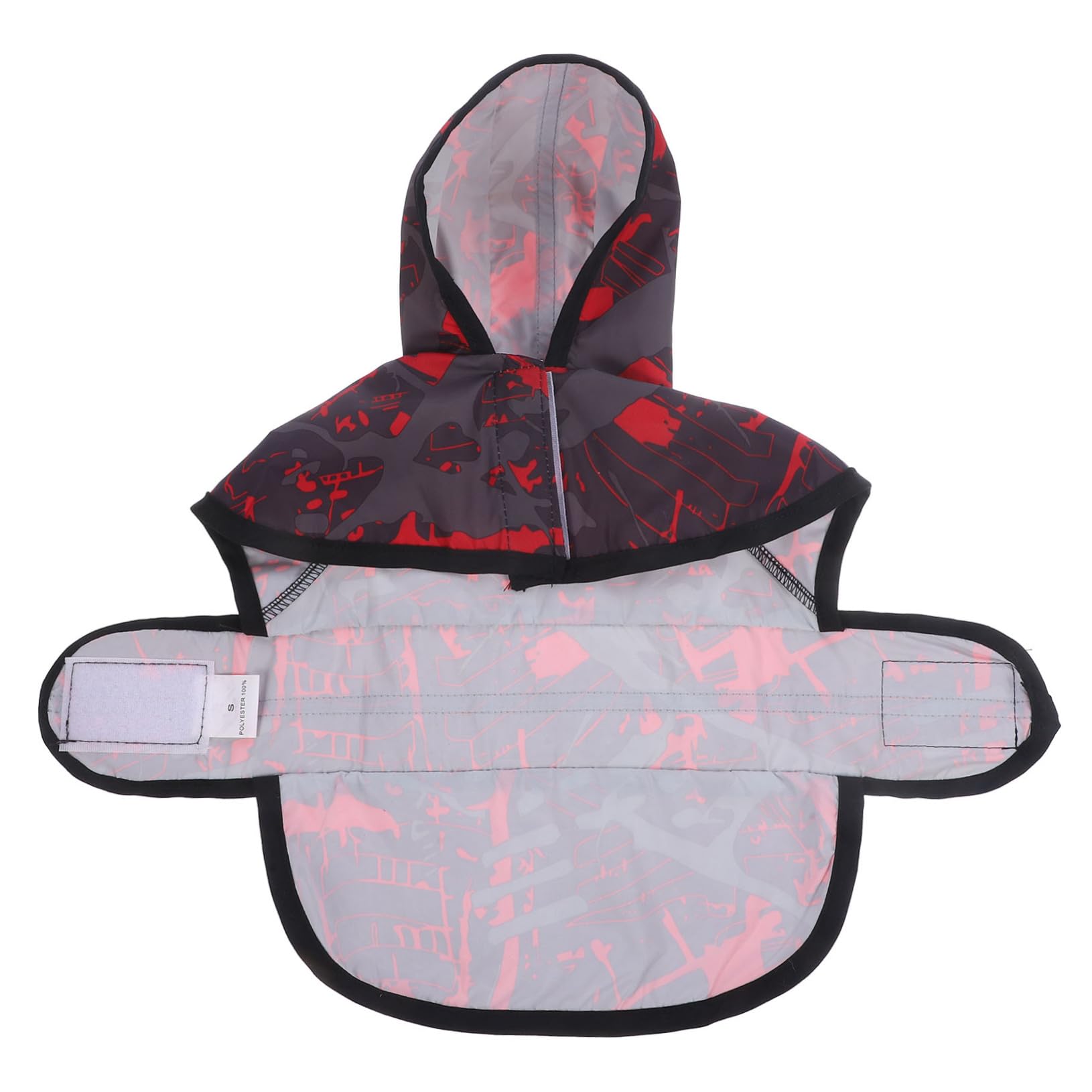 Sosoport Portable Reflective Dog Raincoat Pet Rainwear for Small Dogs with Hood Lightweight Durable for Outdoor Activities Rainy Weather Black and Red S