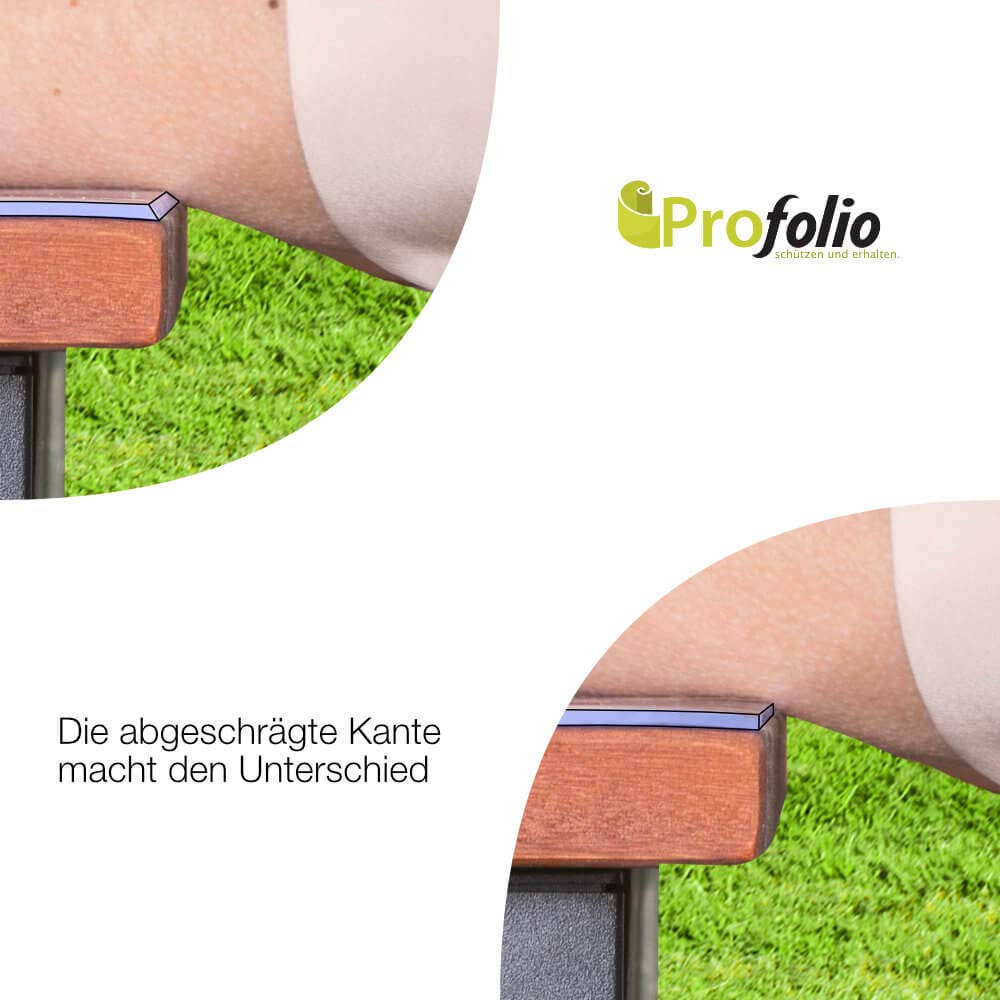 Profolio Pellicola da tavolo rettangolare e leggera trasparente con bordo a V smussato, tovaglia satinata fine come protezione senza bolle d'aria, pellicola da tavolo da 2 mm, 200 x 100 cm, dimensioni