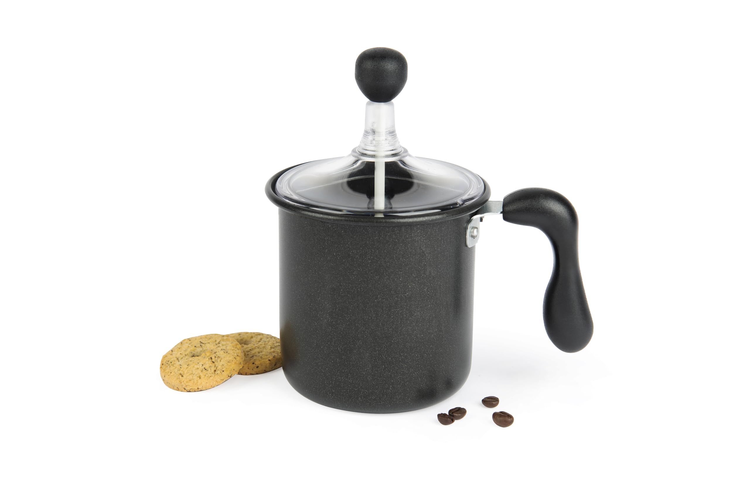 Excelsa Cappuccino Time Creamer ręczny spieniacz do mleka, 6 filiżanek, czarny