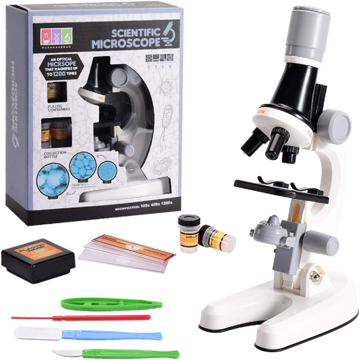 Kids Microscope, Microscope Kit for Kids 100X1200X Student Beginner