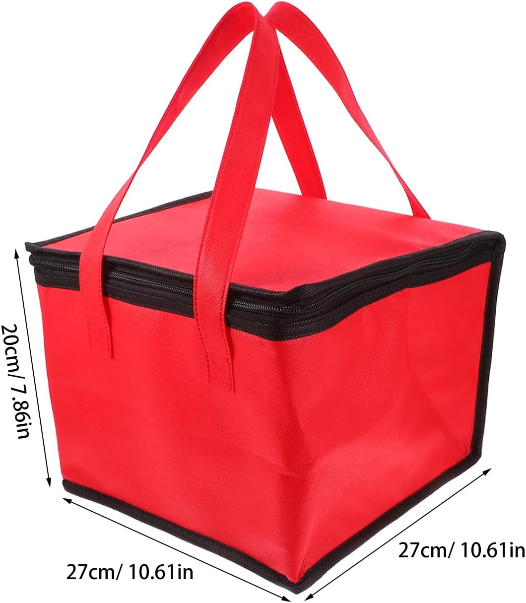 Insulated Food Bag 10.62X10.62X7.87In Portable Grocery Cooler Bag with Handle for Hot or Cold Food Pizza Catering Storage - Image 2
